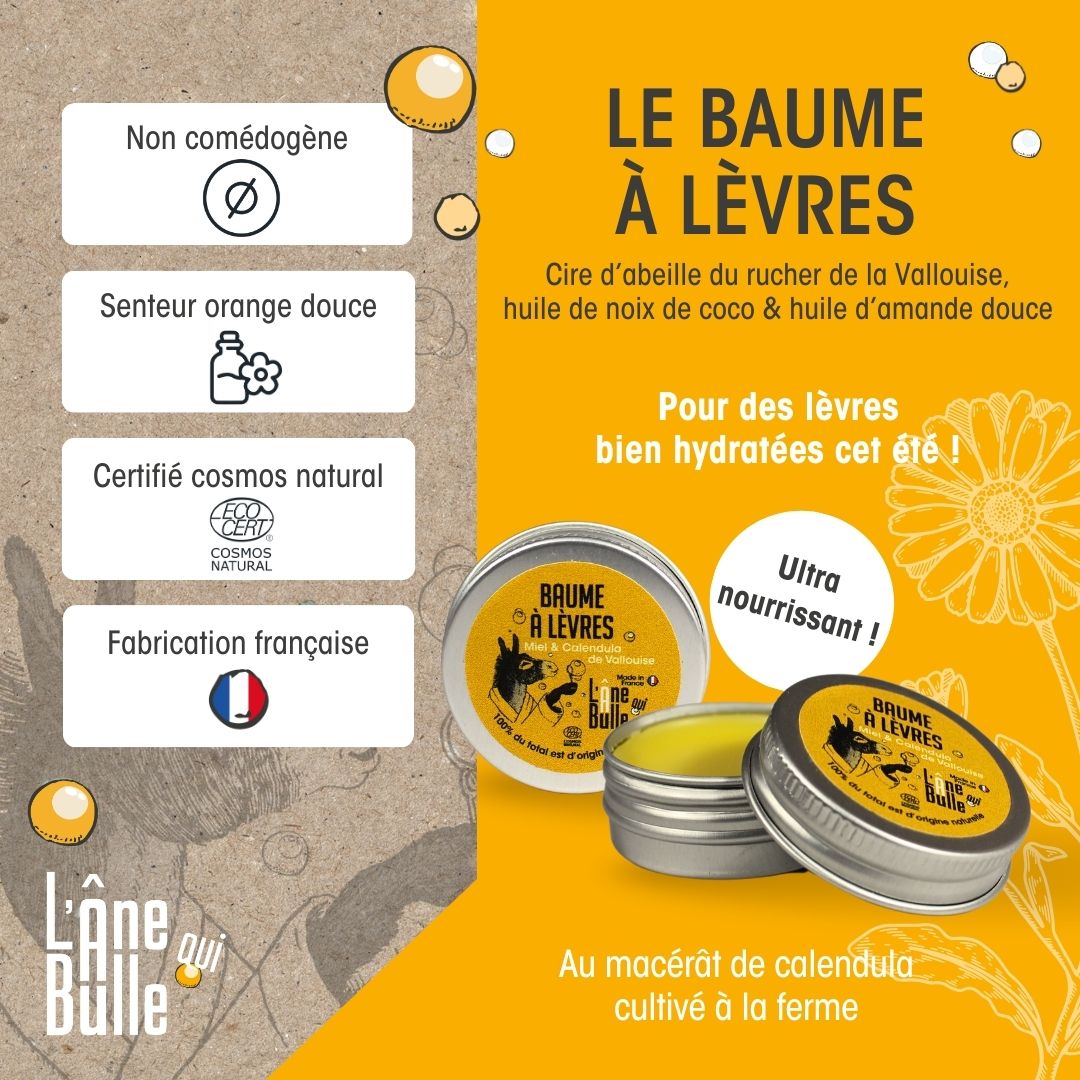 Baume à lèvres au Miel et au Calendula de Vallouise