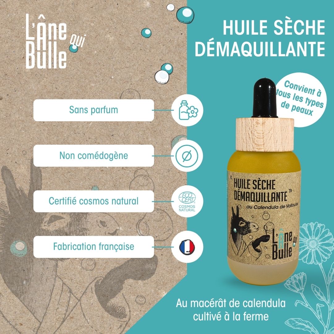 Huile sèche démaquillante au Calendula de Vallouise