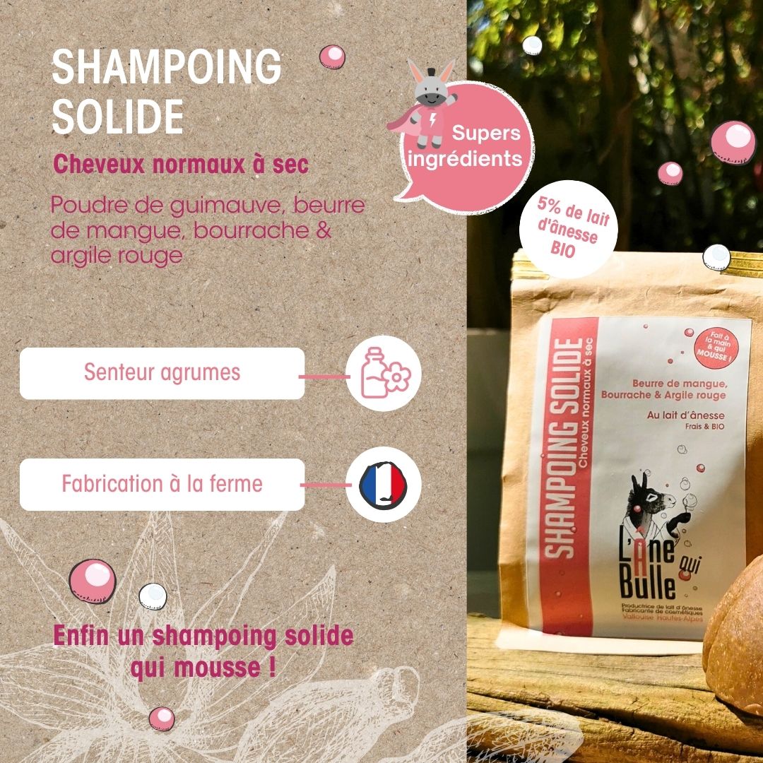 Shampoing à l’argile rouge – Cheveux normaux à Sec