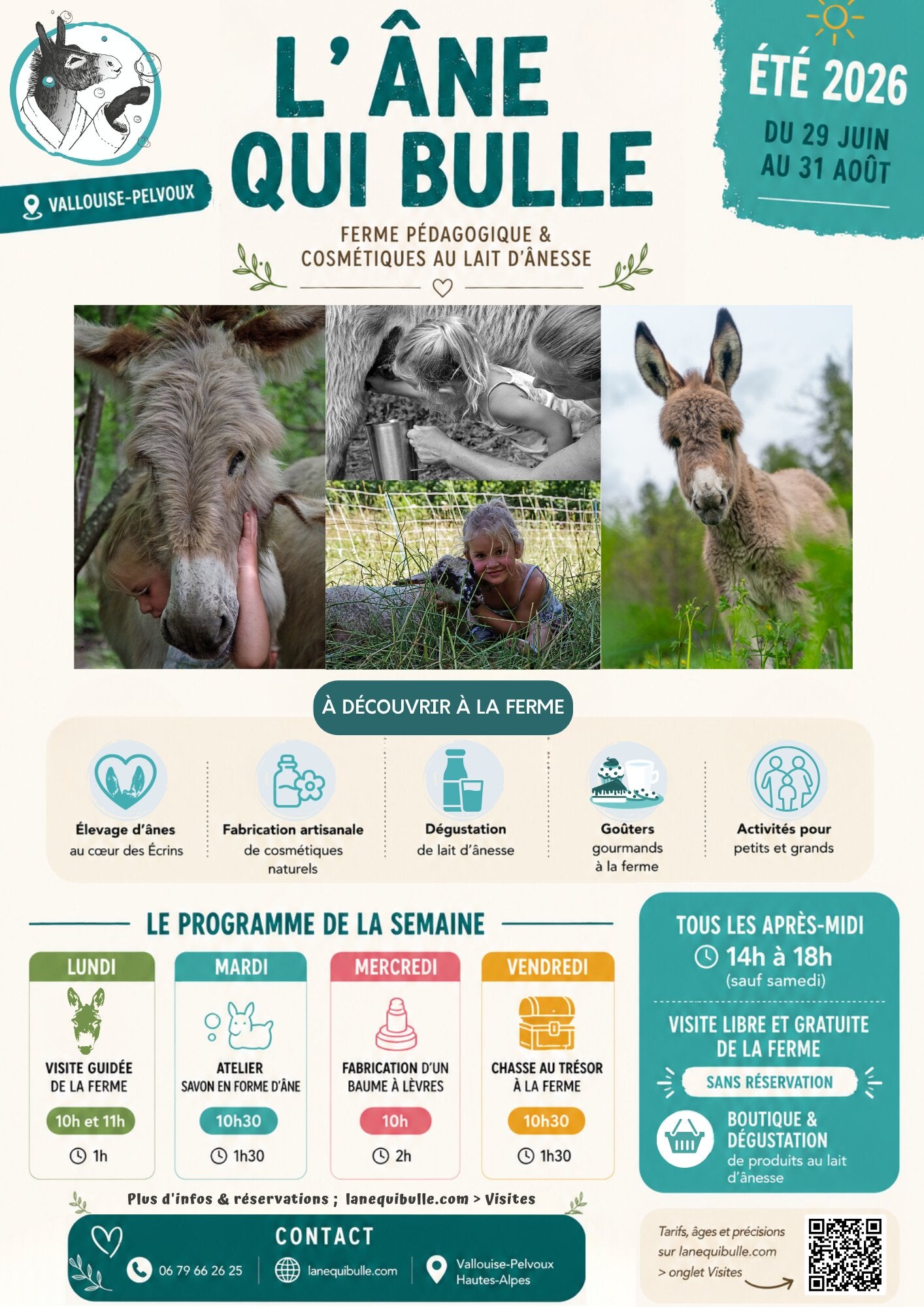 Affiche été 2025 - Visites et animations à la ferme